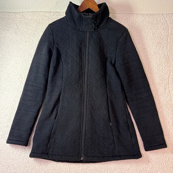 The North Face Womens Jacket Medium Black Caroluna Quilted Fleece Lined Coat - Picture 2 of 10